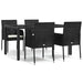Set mobilier de grădină cu perne, 5 piese, negru, poliratan - WALTI WALTI