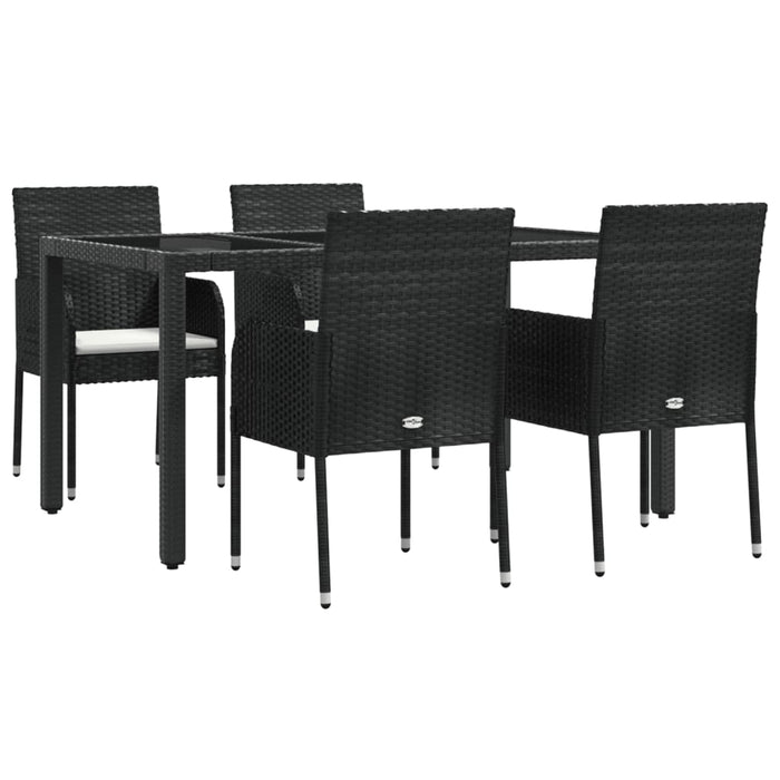 Set mobilier de grădină cu perne, 5 piese, negru, poliratan - WALTI WALTI