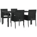 Set mobilier de grădină cu perne, 5 piese, negru, poliratan - WALTI WALTI