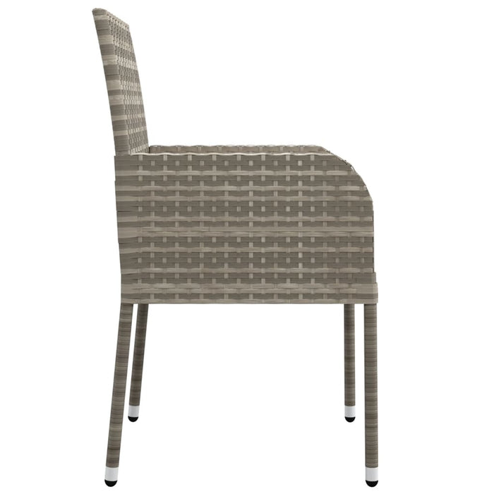 Set mobilier de grădină cu perne, 7 piese, gri, poliratan WALTI