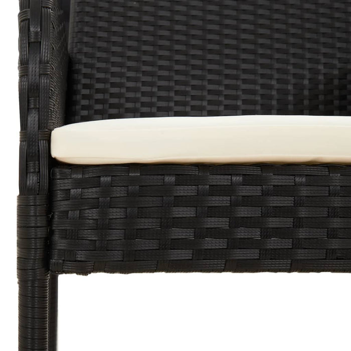 Set mobilier de grădină cu perne, 5 piese, negru, poliratan - WALTI WALTI