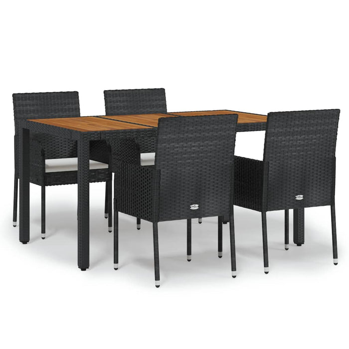 Set mobilier de grădină cu perne, 5 piese, negru, poliratan - WALTI WALTI