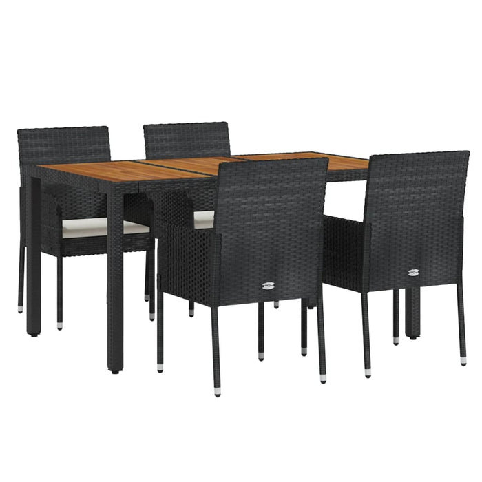Set mobilier de grădină cu perne, 5 piese, negru, poliratan - WALTI WALTI