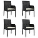 Set mobilier de grădină cu perne, 5 piese, negru, poliratan - WALTI WALTI