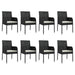 Set mobilier de grădină cu perne, 9 piese, negru, poliratan - WALTI WALTI
