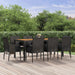 Set mobilier de grădină cu perne, 9 piese, negru, poliratan - WALTI WALTI