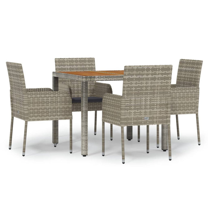 Set mobilier de grădină cu perne, 5 piese, gri, poliratan WALTI
