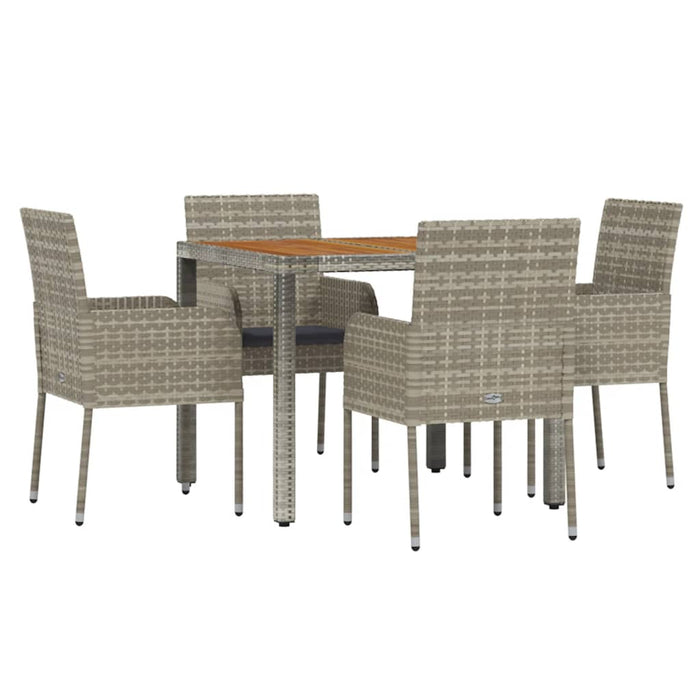 Set mobilier de grădină cu perne, 5 piese, gri, poliratan WALTI