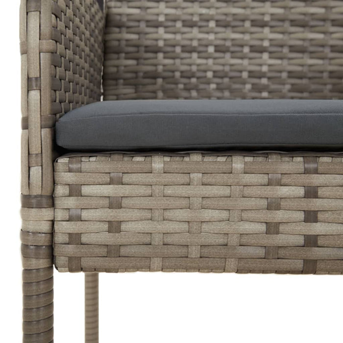 Set mobilier de grădină cu perne, 5 piese, gri, poliratan WALTI