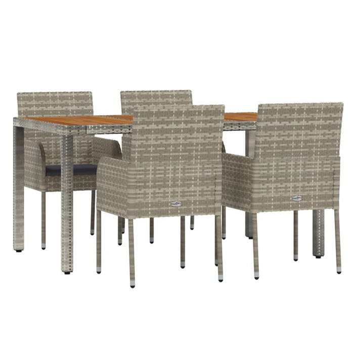 Set mobilier de grădină cu perne, 5 piese, gri, poliratan - WALTI WALTI