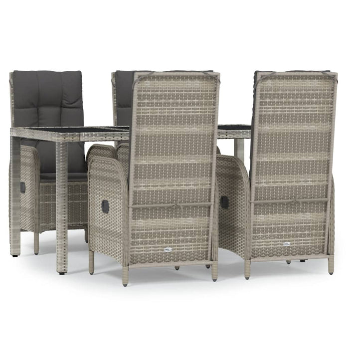 Set mobilier de grădină cu perne, 5 piese, gri, poliratan - WALTI WALTI