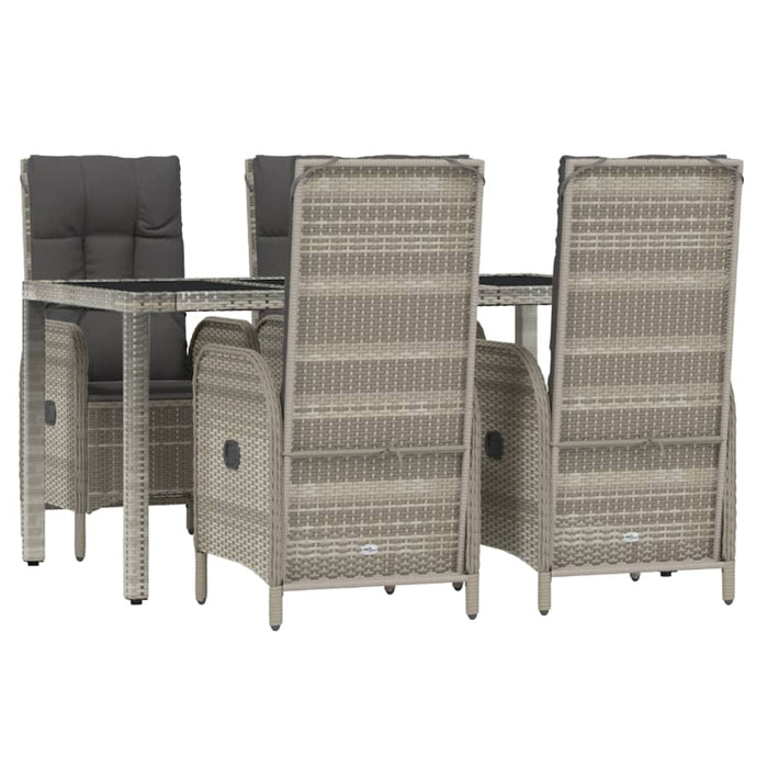 Set mobilier de grădină cu perne, 5 piese, gri, poliratan - WALTI WALTI