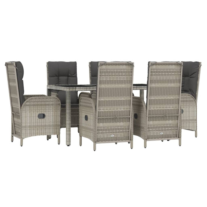 Set mobilier de grădină cu perne, 7 piese, gri, poliratan - WALTI WALTI