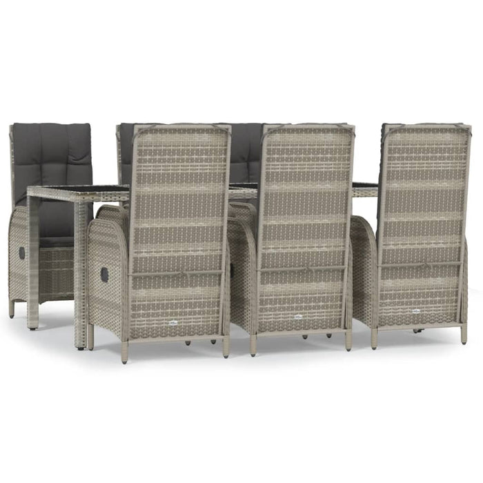 Set mobilier de grădină cu perne, 7 piese, gri, poliratan - WALTI WALTI