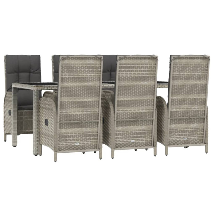Set mobilier de grădină cu perne, 7 piese, gri, poliratan - WALTI WALTI