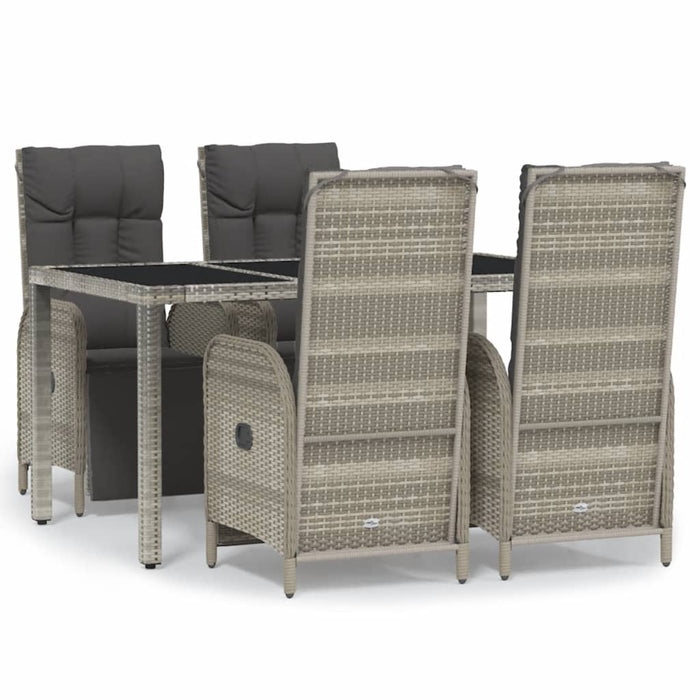 Set mobilier de grădină cu perne, 5 piese, gri, poliratan - WALTI WALTI