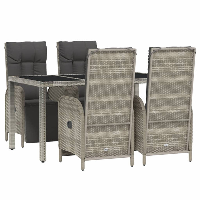 Set mobilier de grădină cu perne, 5 piese, gri, poliratan - WALTI WALTI