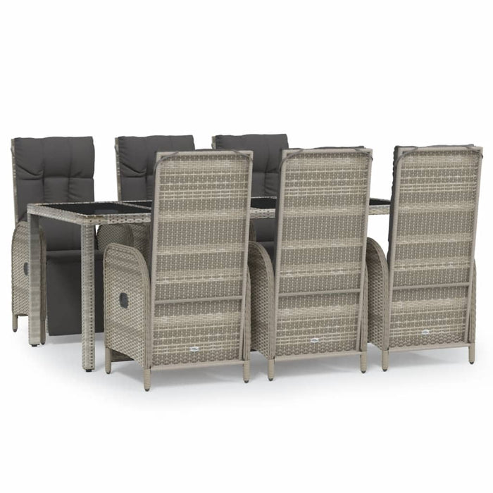 Set mobilier de grădină cu perne, 7 piese, gri, poliratan - WALTI WALTI