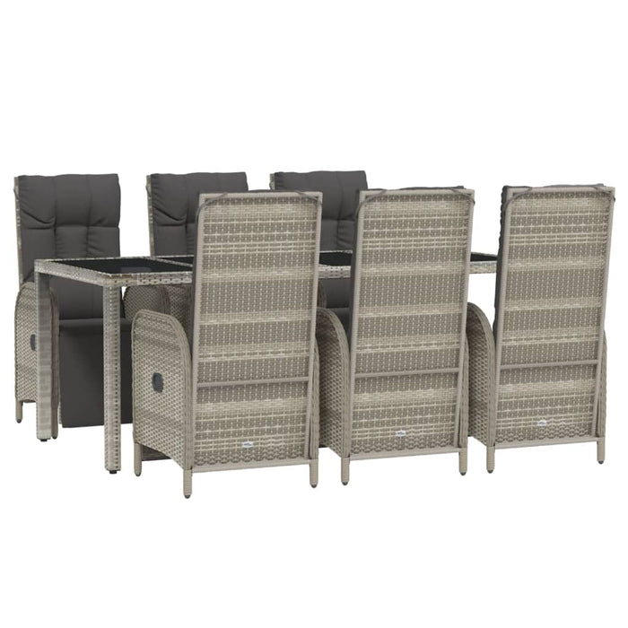 Set mobilier de grădină cu perne, 7 piese, gri, poliratan - WALTI WALTI