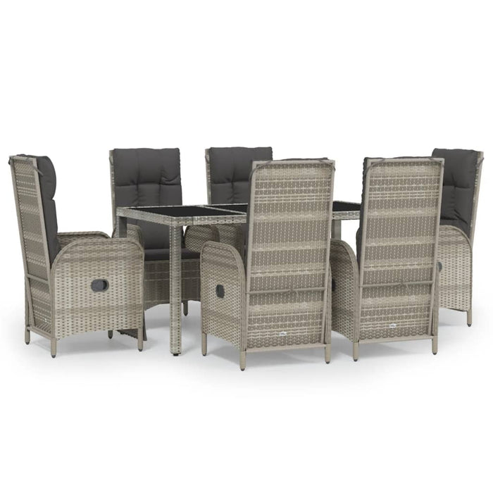 Set mobilier de grădină cu perne, 7 piese, gri, poliratan - WALTI WALTI