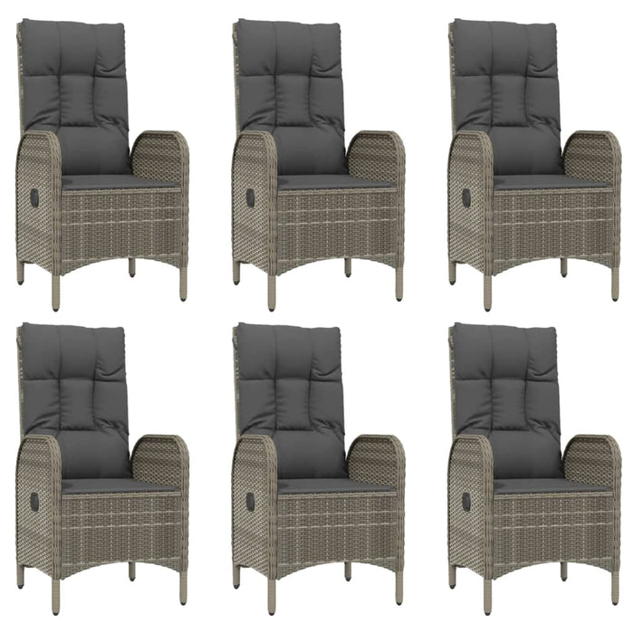 Set mobilier grădină cu perne, 9 piese, gri, poliratan - WALTI WALTI