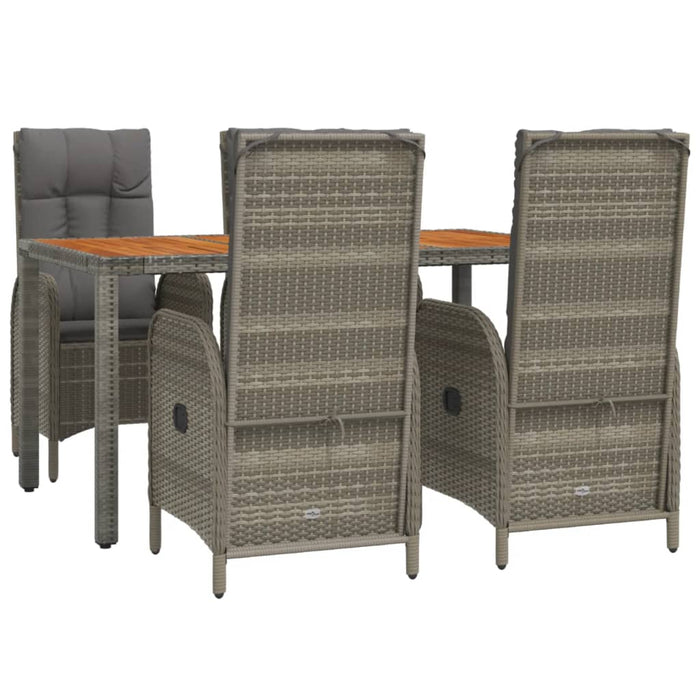 Set mobilier de grădină cu perne, 5 piese, gri, poliratan WALTI