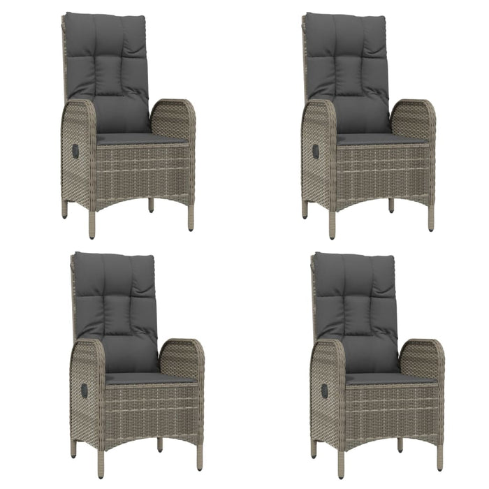 Set mobilier de grădină cu perne, 5 piese, gri, poliratan WALTI