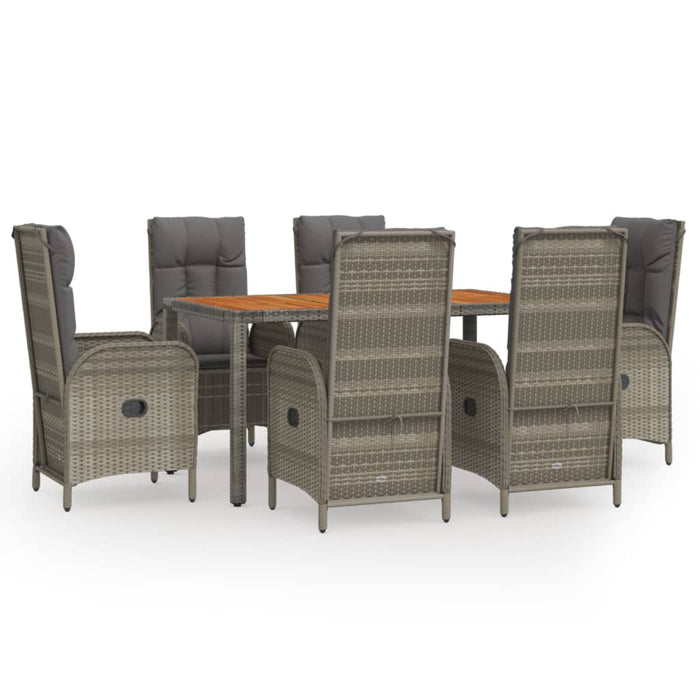 Set mobilier de grădină cu perne, 7 piese, gri, poliratan - WALTI WALTI