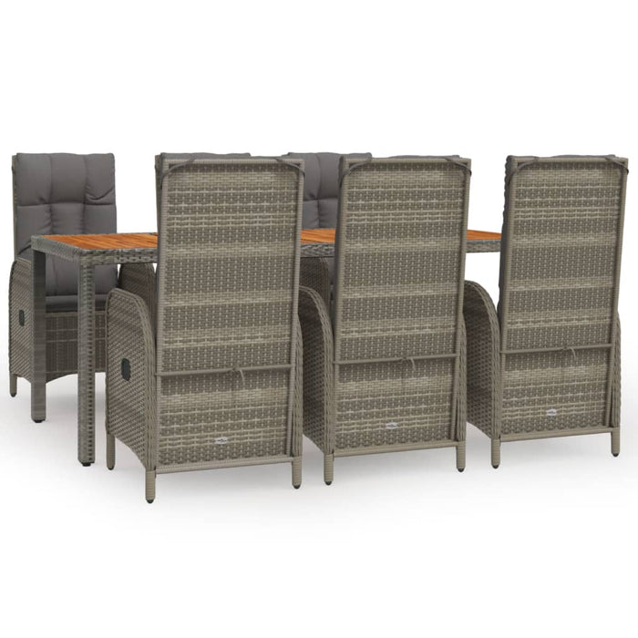 Set mobilier de grădină cu perne, 7 piese, gri, poliratan - WALTI WALTI