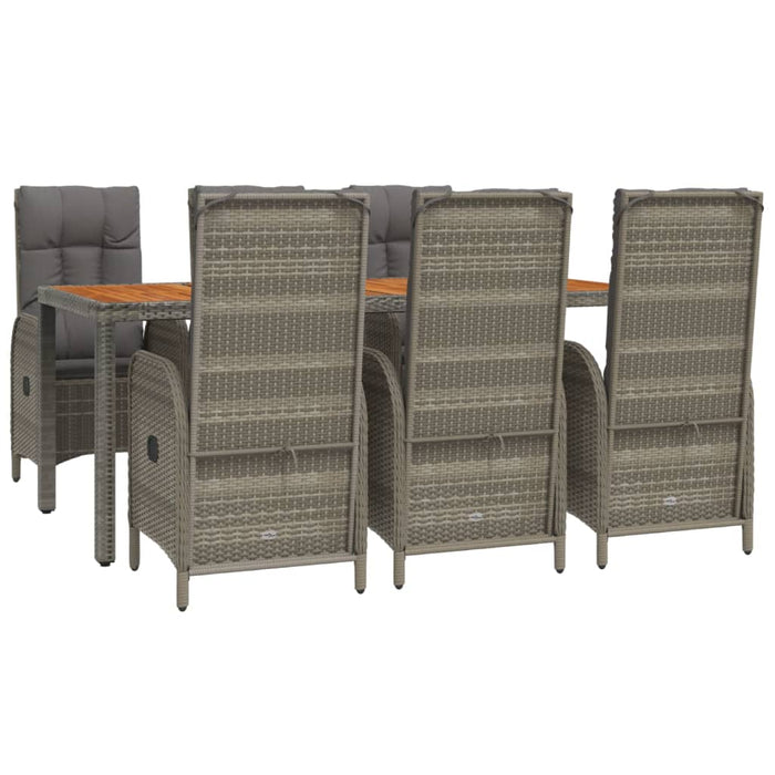 Set mobilier de grădină cu perne, 7 piese, gri, poliratan - WALTI WALTI