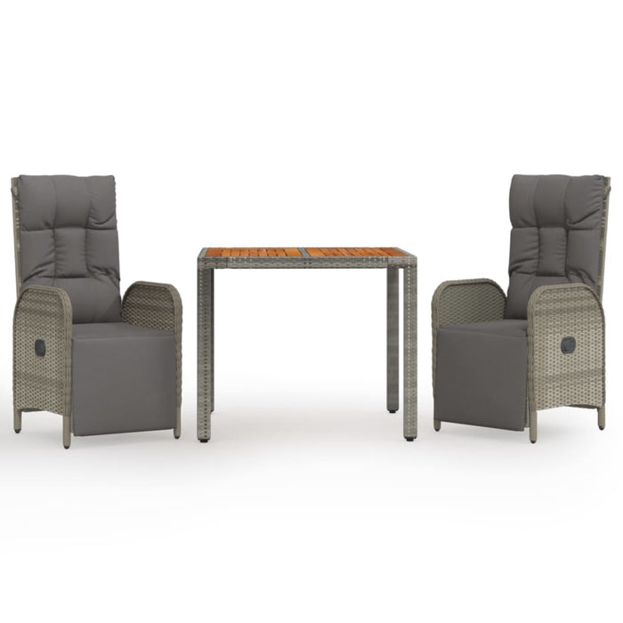 Set mobilier de grădină cu perne, 3 piese, gri, poliratan - WALTI WALTI