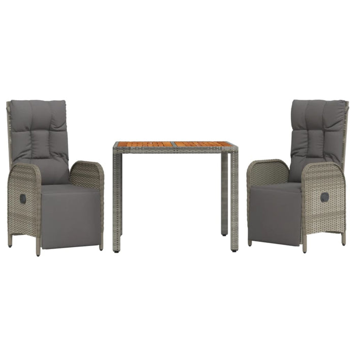 Set mobilier de grădină cu perne, 3 piese, gri, poliratan - WALTI WALTI