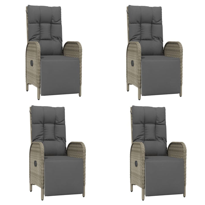 Set mobilier de grădină cu perne, 5 piese, gri, poliratan WALTI
