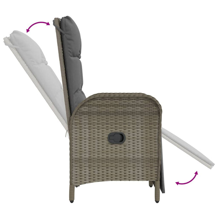 Set mobilier de grădină cu perne, 5 piese, gri, poliratan WALTI