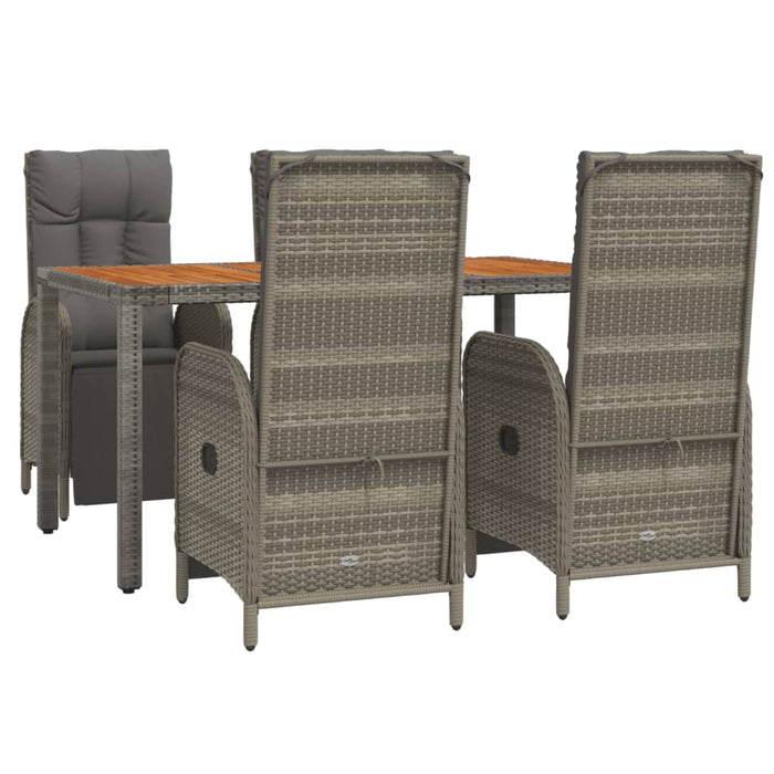 Set mobilier de grădină cu perne, 5 piese, gri, poliratan - WALTI WALTI