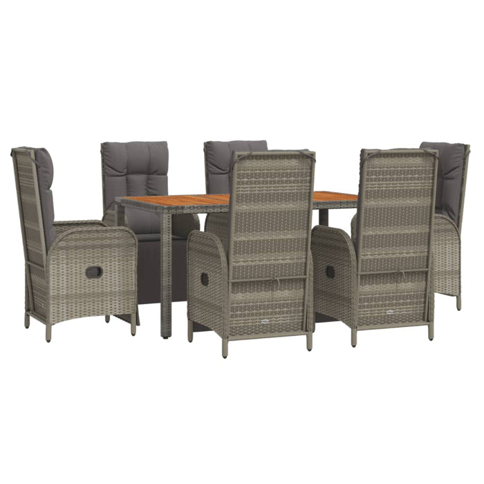 Set mobilier de grădină cu perne, 7 piese, gri, poliratan - WALTI WALTI
