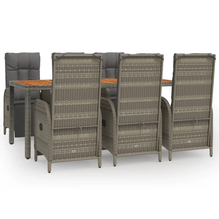 Set mobilier de grădină cu perne, 7 piese, gri, poliratan - WALTI WALTI