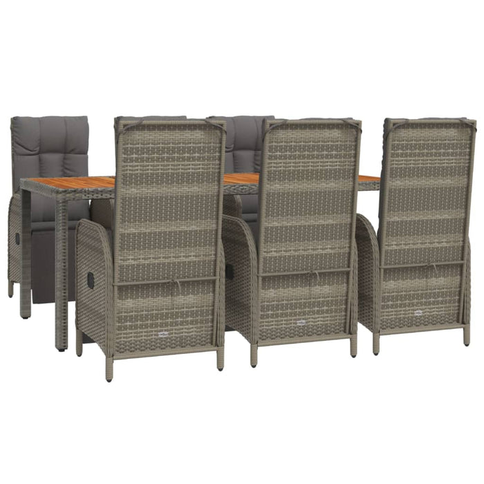 Set mobilier de grădină cu perne, 7 piese, gri, poliratan - WALTI WALTI