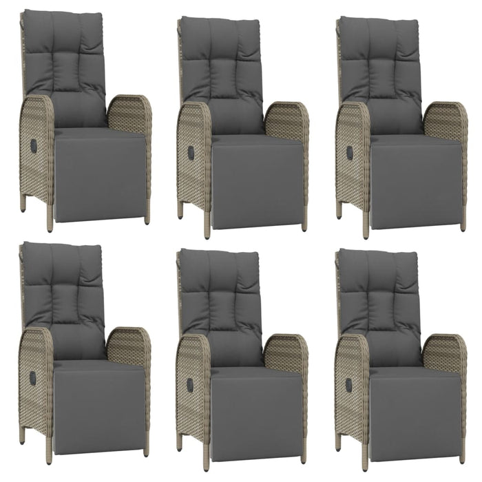 Set mobilier de grădină cu perne, 7 piese, gri, poliratan - WALTI WALTI