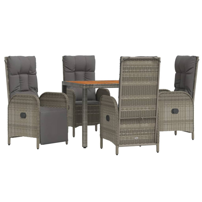 Set mobilier de grădină cu perne, 5 piese, gri, poliratan - WALTI WALTI