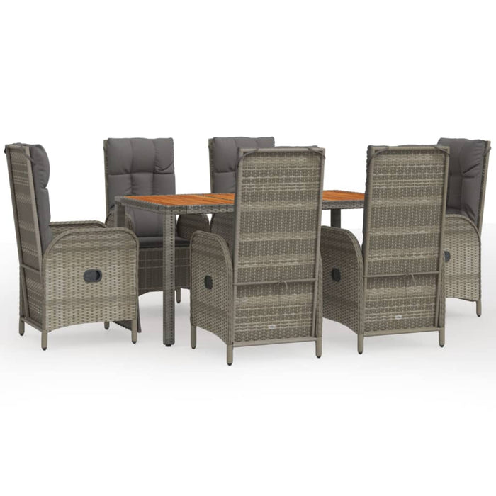 Set mobilier de grădină cu perne, 7 piese, gri, poliratan - WALTI WALTI