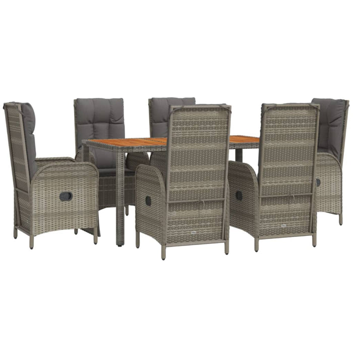 Set mobilier de grădină cu perne, 7 piese, gri, poliratan - WALTI WALTI