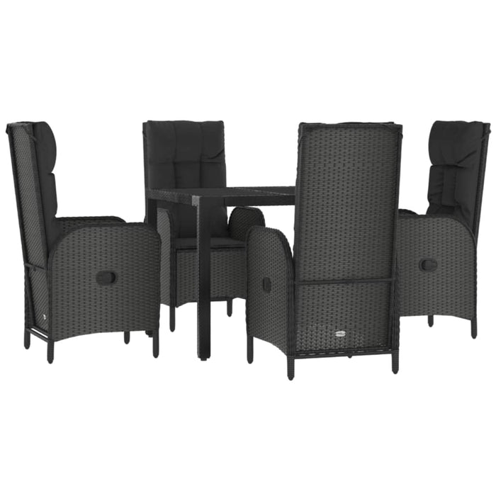 Set mobilier de grădină cu perne, 5 piese, negru, poliratan - WALTI WALTI