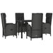 Set mobilier de grădină cu perne, 5 piese, negru, poliratan - WALTI WALTI