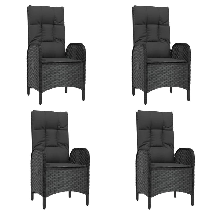 Set mobilier de grădină cu perne, 5 piese, negru, poliratan - WALTI WALTI