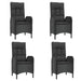 Set mobilier de grădină cu perne, 5 piese, negru, poliratan - WALTI WALTI