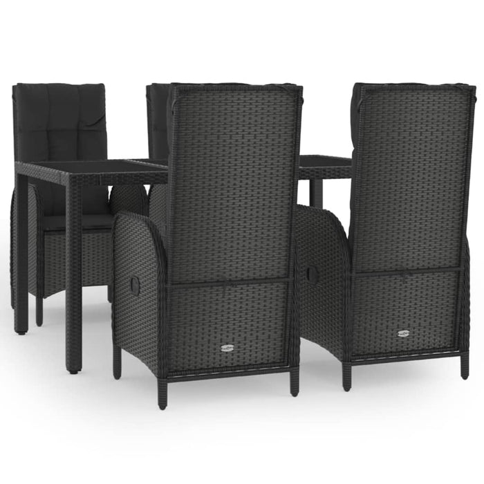 Set mobilier de grădină cu perne, 5 piese, negru, poliratan - WALTI WALTI