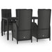 Set mobilier de grădină cu perne, 5 piese, negru, poliratan - WALTI WALTI