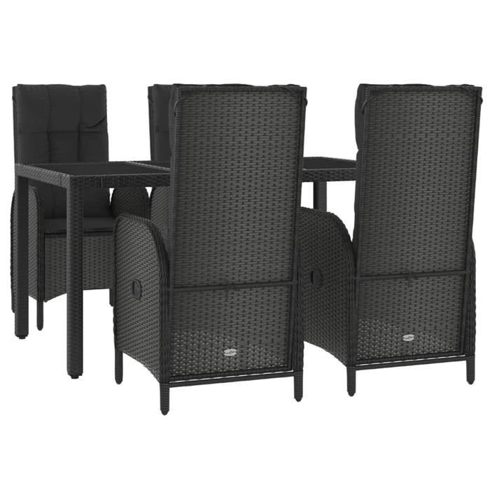 Set mobilier de grădină cu perne, 5 piese, negru, poliratan - WALTI WALTI