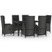 Set mobilier de grădină cu perne, 7 piese, negru/gri, poliratan - WALTI WALTI